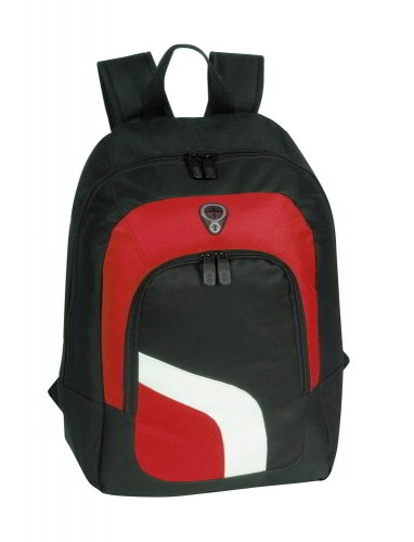 rRED black backpack